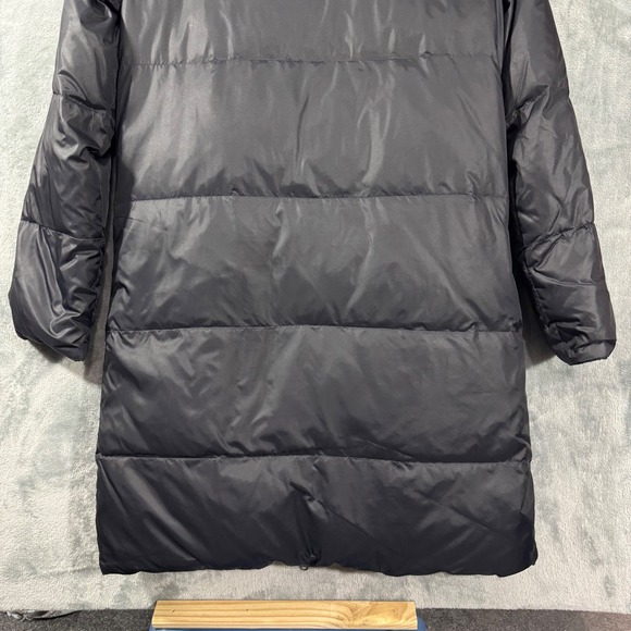 Eileen Fisher Down Reversible Black Puffer Long Length Full Zip Coat - Picture 9 of 14